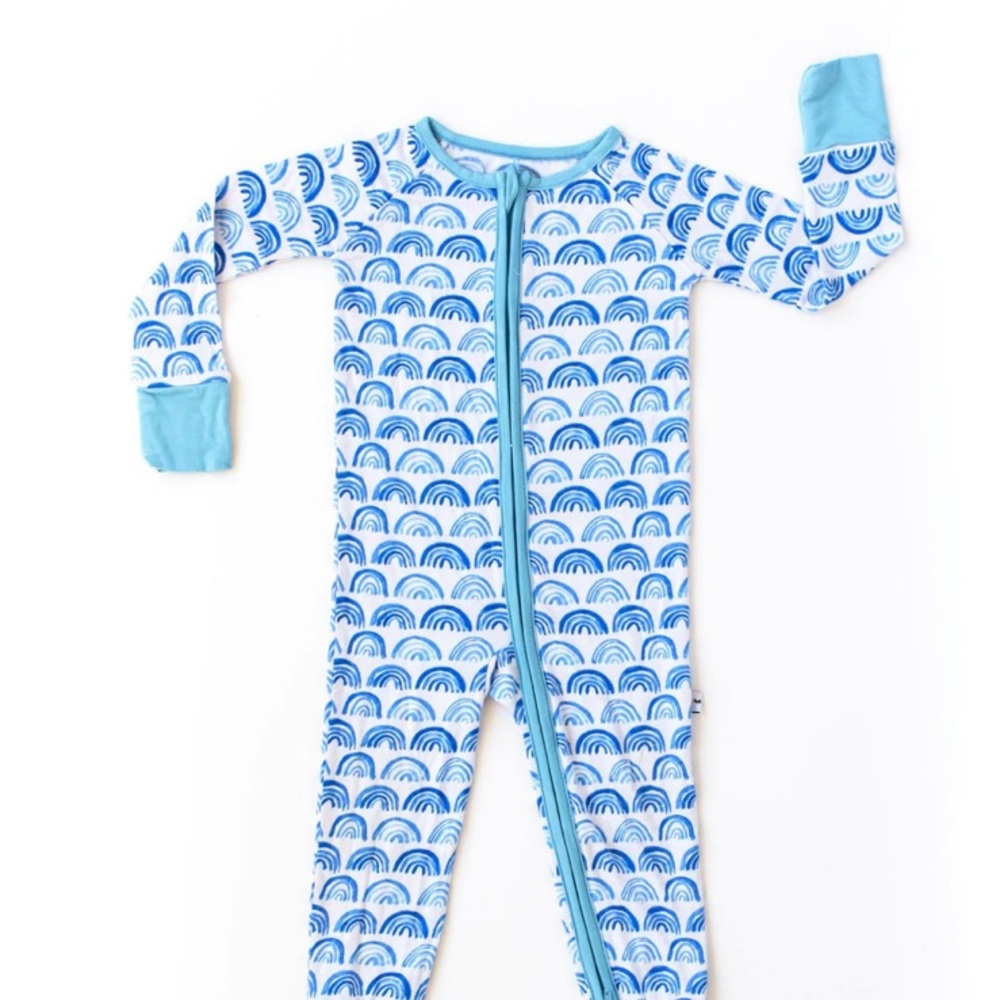 Little Sleepies blue rainbow zippy
